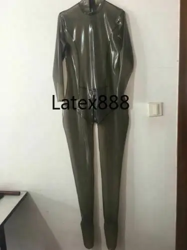 

Suit Gummi Latex Rubber Black raincoat Tights Siamese clothes 0.4mm Size S-XXL