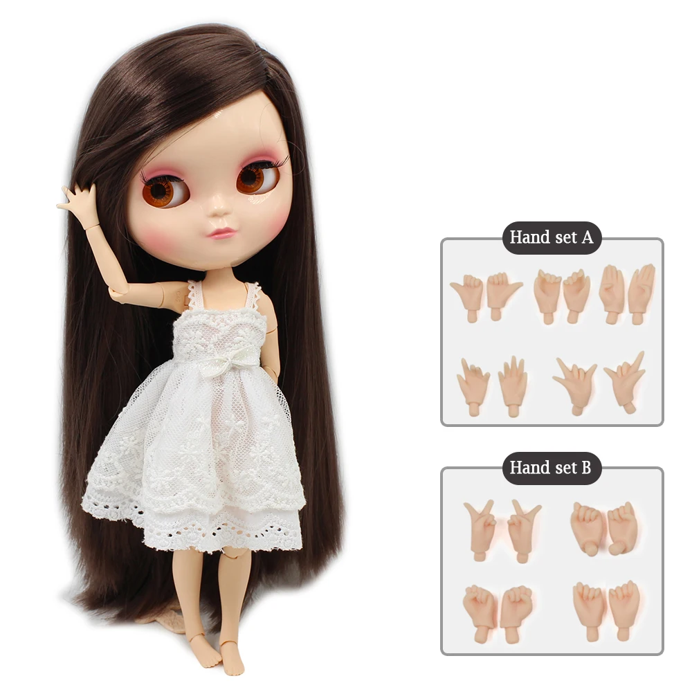 

ICY DBS DOLL small breast azone body fortune days 280BL0222 brown straight hair side part 30cm with hand set