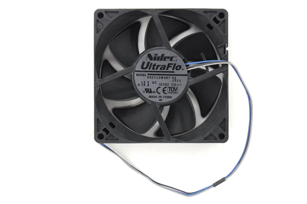 Novo nidec ultraflo 9cm projetor ventilador de refrigeração U92T12MGB7-52 12v 0.18a