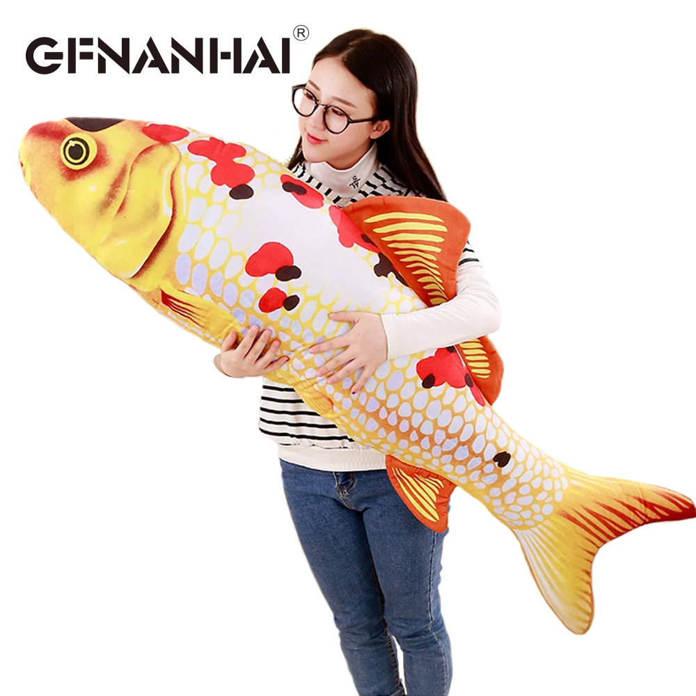 1pc 60cm simulation Brocade carp plush toy stuffed soft cute simulation animal fish plush pillow sofa cushion birthday gift