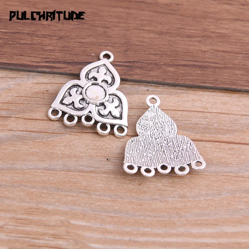 10pcs 24*28mm Two Color Earrings Connection Charms Jewelry Diy Earrings Connector Charms For Earring Making