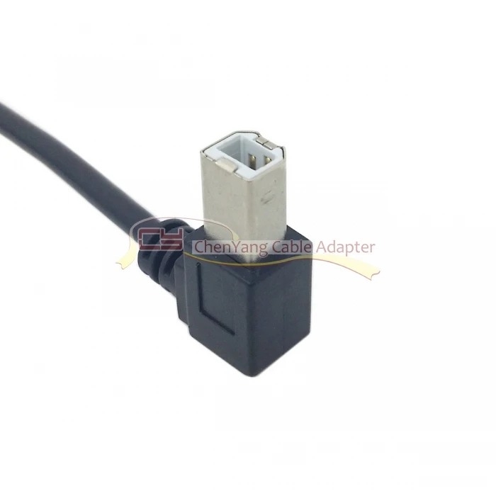 Macho para cabo de extensão fêmea com parafusos, 90 graus angular esquerdo, USB tipo B, Panel Mount, 50cm