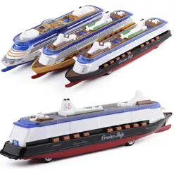 High simulation large luxury cruise ship,1: 600 alloy pull back ship model,metal diecasts,music flash toy model, free shipping