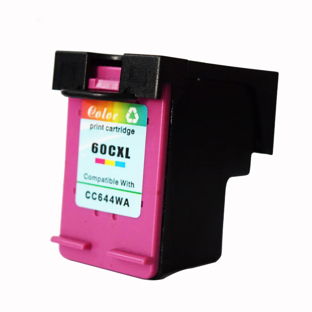 60XL Color Refilled Ink Cartridge Remanufactured for HP 60 XL for Deskjet D2530 D2545 F2430 F4224 F4440 F4480 ENVY C4650 C4680