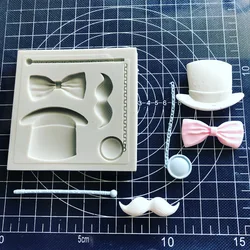 Cake Tool 1 Pc Magic Hat Glass Mustache Bow Silicone Mold Sugarcraft Chocolate Fondant Tool Sugarcraft Mould DIY