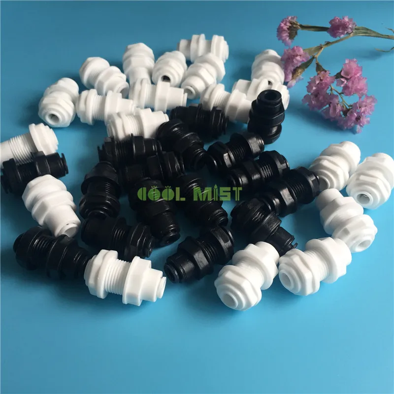 S122 Water purifier fittings joint two partition plate straight through through the board connector for reptile mist system 2pcs