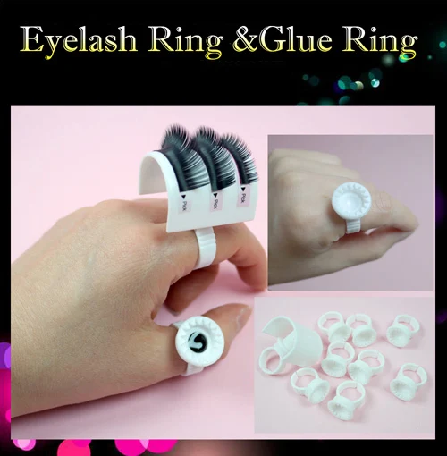 Retail 10pcs/lot New Smart Ring Individual Eyelash Extension Disposable Glue Ring Adhesive Holder