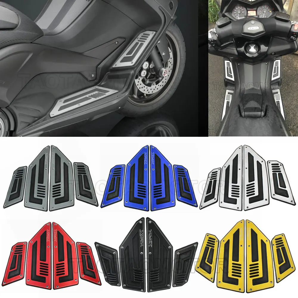 Modeer Repose-pieds Arrière Passager Noir Pour Yamaha Tmax 560 / 530 / 500, MT07 MT09 – Aluminium CNC Antidérapant, Accessoire Moto Premium