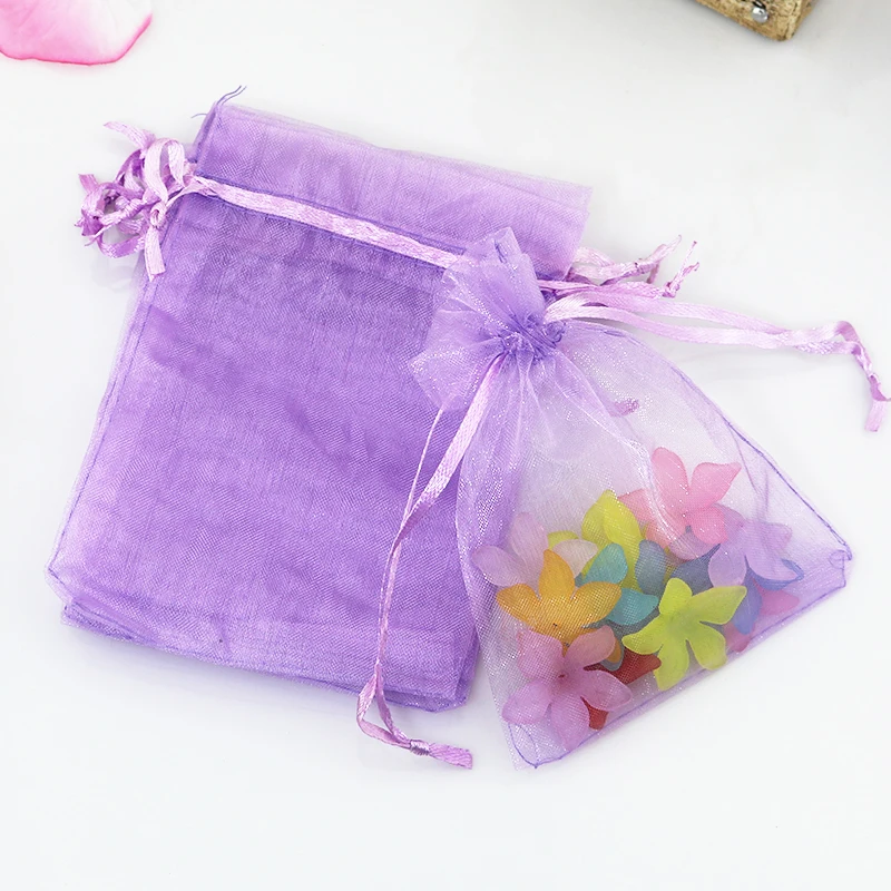 

Free Shipping 1000pcs/lot 9x12cm Orchid Organza Bags Drawable Jewelry Packaging Bag Wedding Christmas Gift Bags Organza Pouches