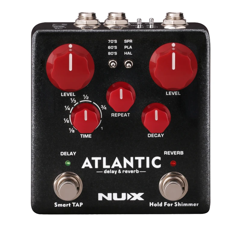 NUX ATLANTIC Multi Delay and Reverb effect pedal with inside routing and secondary reverb effects