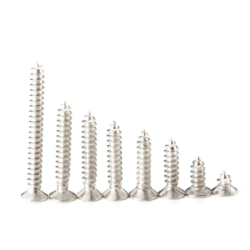 KA1.2 * 3mm Mni Screws Sliver Black Cross Countersunk Head Tapping Screws Flat Head Self-drilling Wooden Furniture Fixing