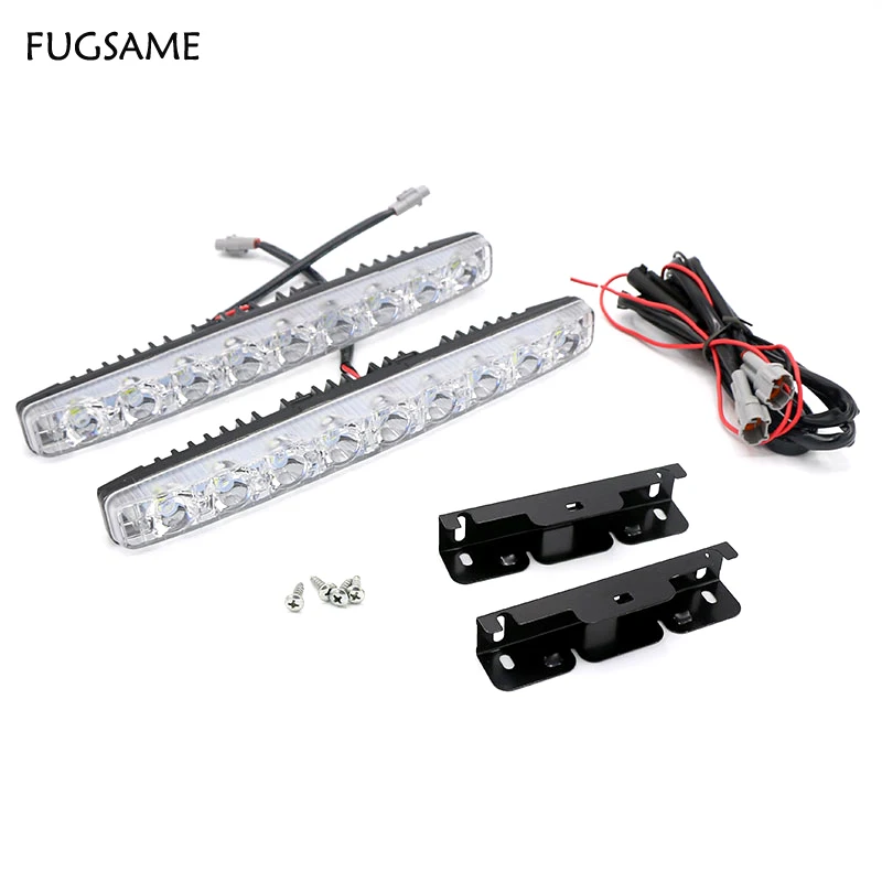 

FUGSAME 18W LED Daytime Running Light with Aluminium Housing E4 DRL Waterproof LED Fog Parking Car Driving Drl Lamp