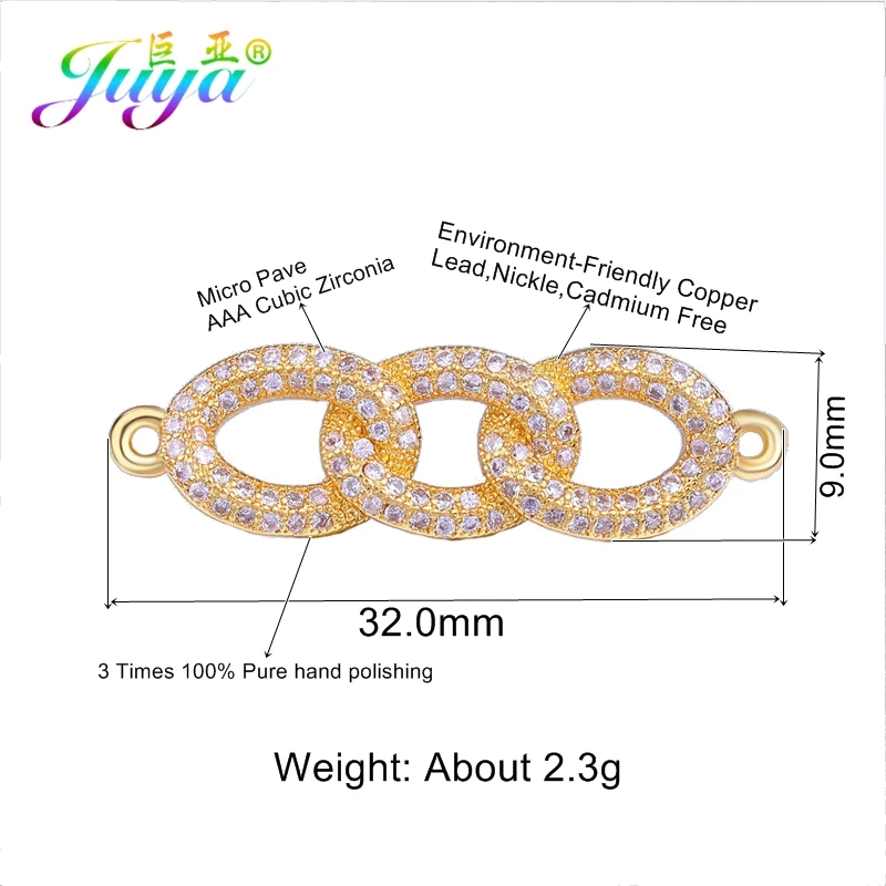 Juya New Arrival Jewelry Findings Supplies 2 Loops Infinity Hamsa Animal Charm Connectors For DIY Bracelets Making Accessories