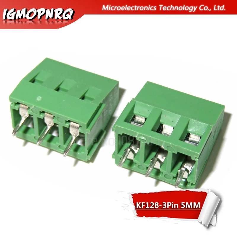 20PCS KF128-3P 5.08mm KF128 3 Pin Green Connect Terminal Screw Terminal Connector Splice connector