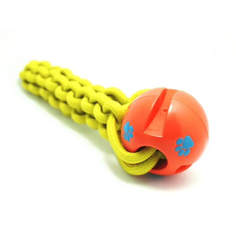 CAITEC Dog Toys Chewing Ball with Rope Tough Durable Floatable Great for Tossing and Chasing Interactive Pet Toy