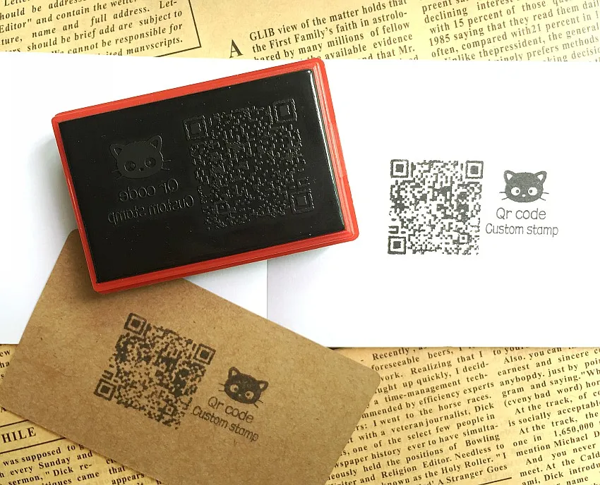 Qr code stamp Custom photosensitive seal stamp  personalized logo Self inking stamp custom