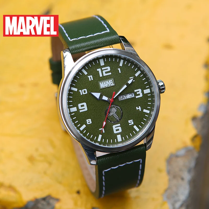 

Для мужских часов Marvel Avengers Thor Odinson Япония Кварцевые наручные часы из натуральной кожи 50 м Водонепроницаемая нержавеющая ограниченная версия