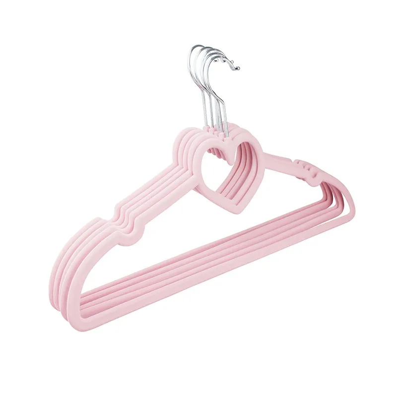 

20 pcs/lot 42cm Heart Type Flocking Hangers Anti-skid Velvet Hanger for Women's Garment Wardrobe Space Saving