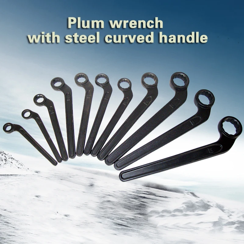 Plum wrench with steel bent handle