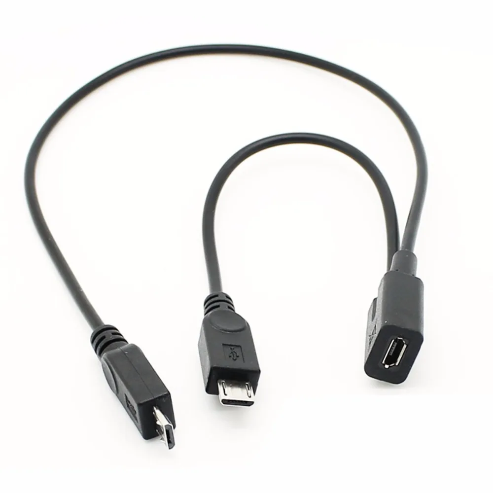 New Micro USB Female to 2 Micro USB Male Splitter extension charge cable for Galaxy S3 S4 S5