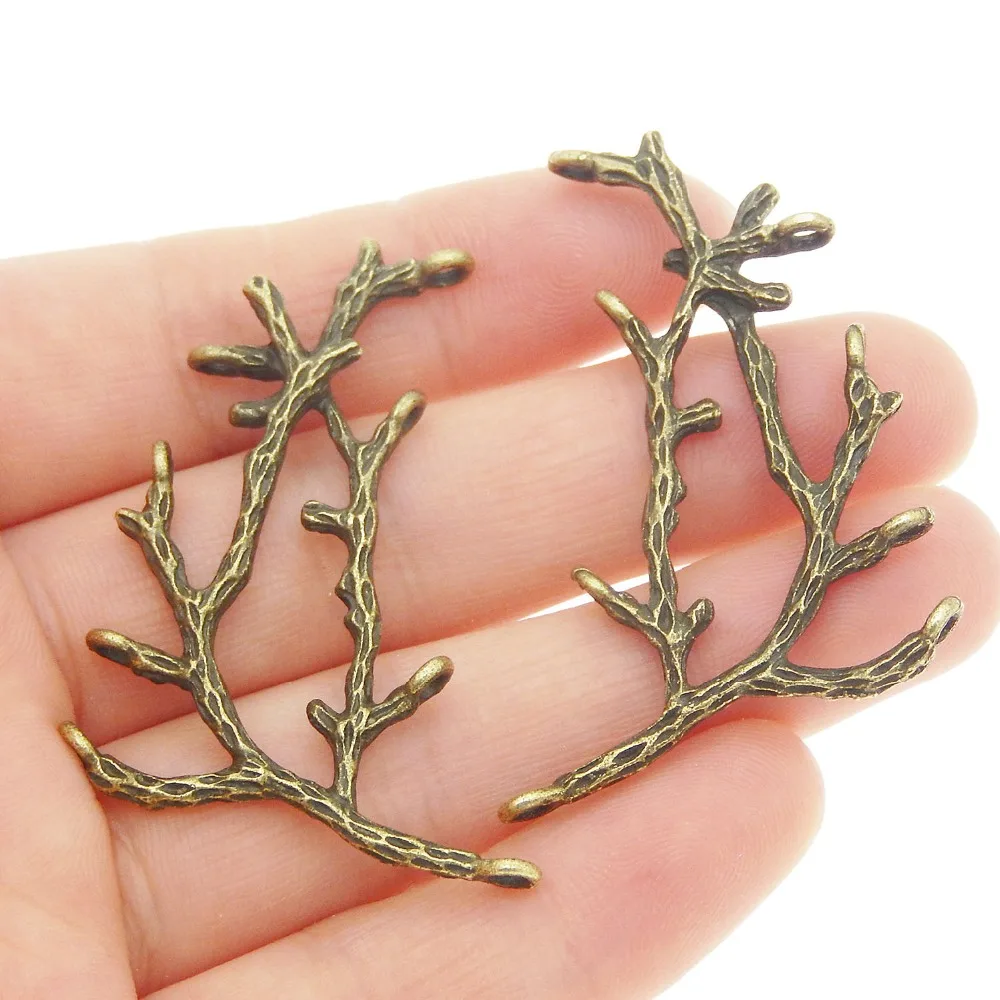 5PCS Antique Bronze Branches Charms Jewelry Making Necklace Pendant Handmade Crafts Accessory Hanging Connector Suspension