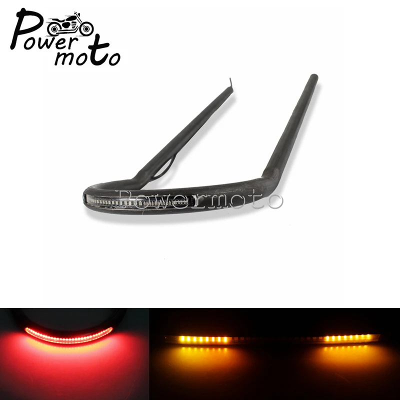 Motorcycle Tube Modified Cafe Racer Universal Seat Frame Hoop Loop With LED Brake Turn Singal Light For Harley Custom Bobber