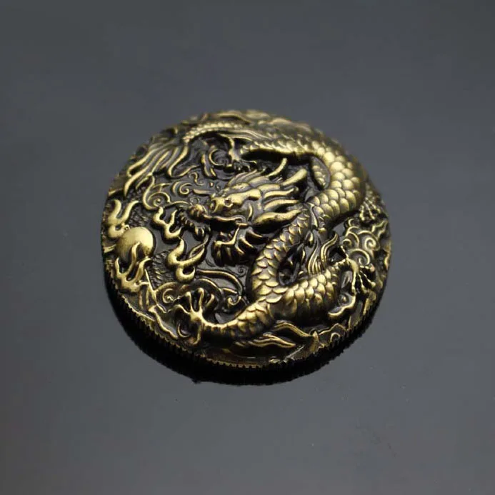 33mm Solid brass Antiqued Bronze Metal decoration Button Antique Decorated Set Dragon For DIY Wallet Bag Decor Leather craft