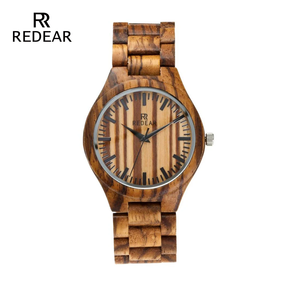 REDEAR Dropshipping Wooden Hand Watch Zebra Wooden Mens Watches Automatic Stylish Sport Watch Birthday Military Holiday Gifts