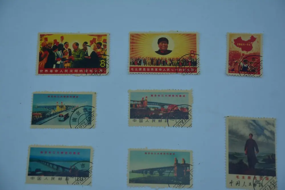 Chinese Cultural Revolution stamps,Mao Zedong 's achievements in construction,8 pieces/pack, best collection