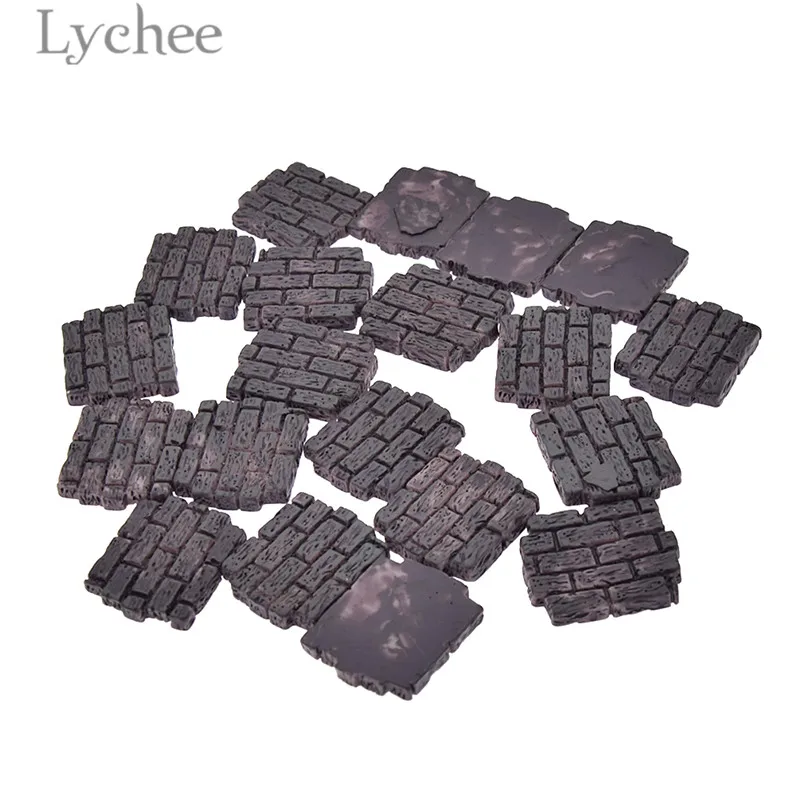 Lychee Life 20pcs/30pcs Wall Brick Miniature Mini Bricks Garden Decor DIY Dollhouse Decoration Supplies Accessories