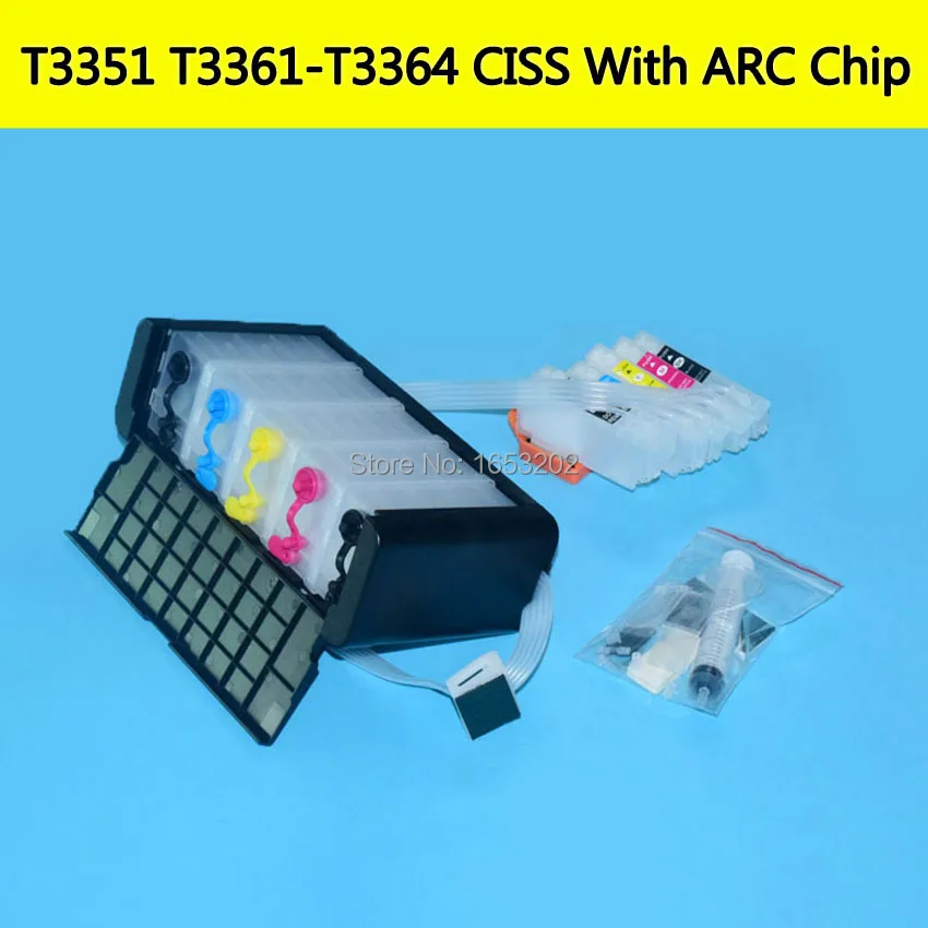 33XL T33 T3361-T3364 Auto Reset Chip Continuous Ink Supply System For EPSON XP 530 640 645 635 630 540 830 900 XP7100 Ciss