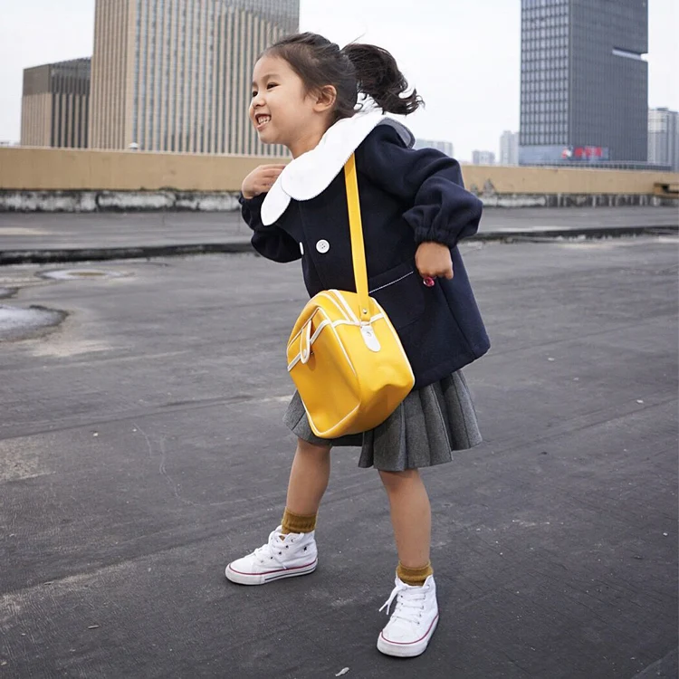 Sac à bandoulière personnalisé japonais Crayon petit, nouveaux petits sacs de maternelle bébé enfants école jaune sacs à bandoulière