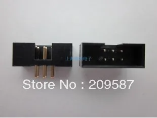 50x DC3 6 Pin Shrouded Male Header Connector 2.54mm