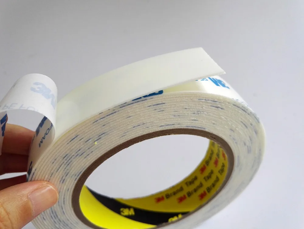 2000 pcs/lot 3M 1600T PE Foam Double Sided Adhesive Tape 1mm Thick White Foam Gasket, Square 25mm*25mm