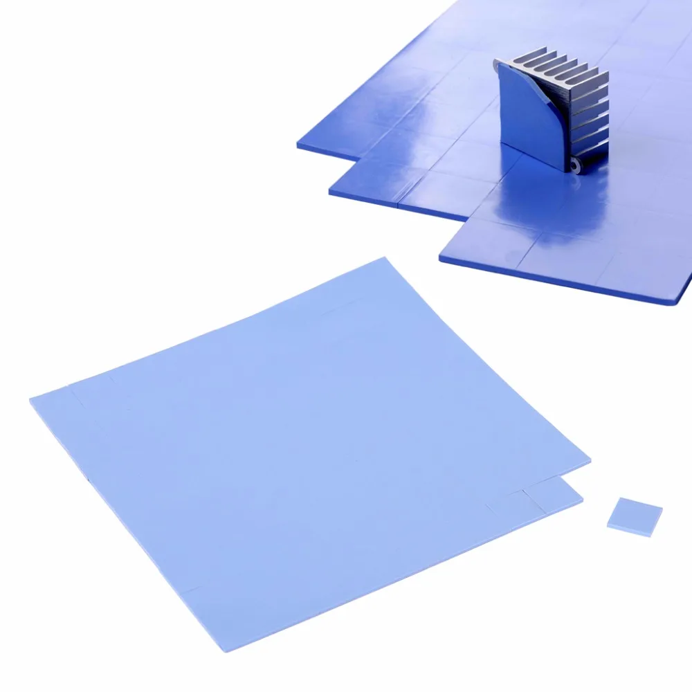 1 PC 100x100x1mm GPU CPU Thermal Pad Silicone Heatsink Cooler Conductive Pads Cooling Heat sink Blue