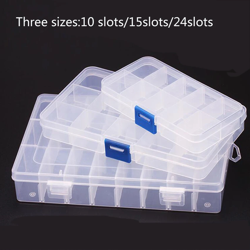 

1PC New 24 Slots Cells Portable Jewelry Tool Box Container Ring Electronic Parts Screw Beads Component Storage Box