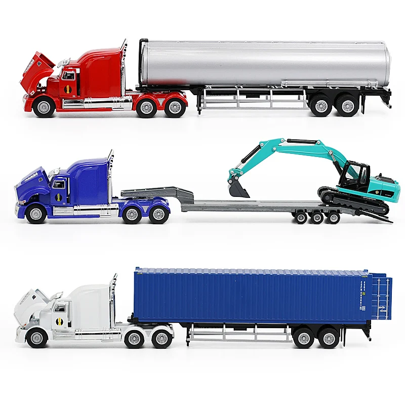 High imitation engineering container truck model,American truck,1:50 alloy model cars,free shipping