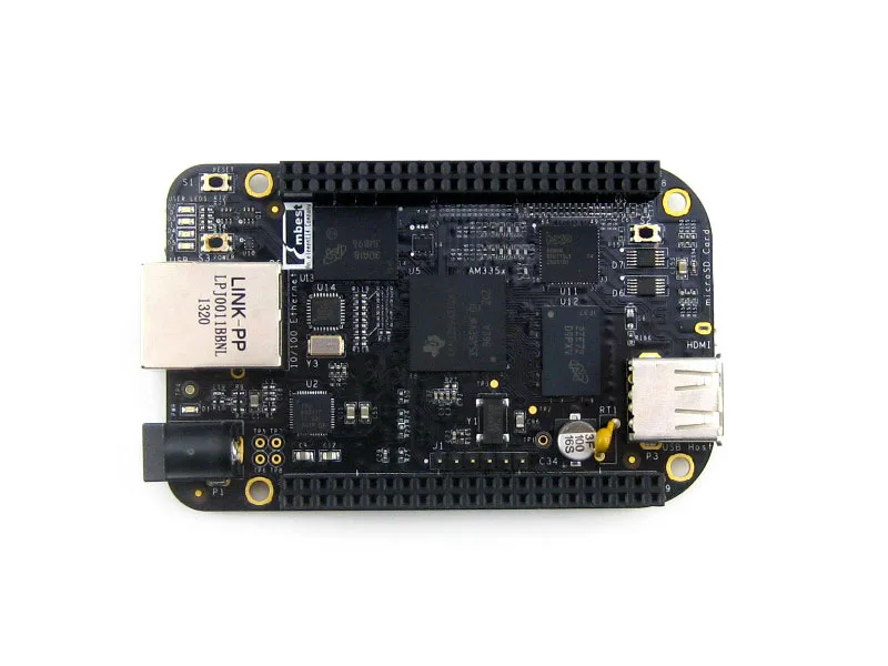 2 stks/partij BeagleBone Zwart Rev C 1GHz ARM Cortex-A8 512MB DDR3L 4GB eMMC Flash BB Black Linux android Development Board