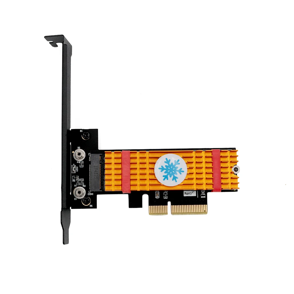 

PCI Express 3.0 x4 to M.2 NVMe SSD NGFF Pcie M2 Riser Card Adapter Suppor 2242 2260 2280 M2 SSD Low Profile Bracket M.2 Heatsink