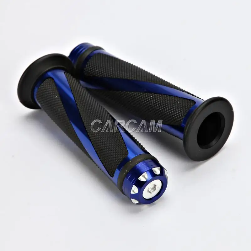 Blue Stripe 7/8inch Motorcycle Handlebar Hand Grips For Yamaha Honda Suzuki Kawasaki Triumph Buell Ducati Can-Am Vespa BMW ...