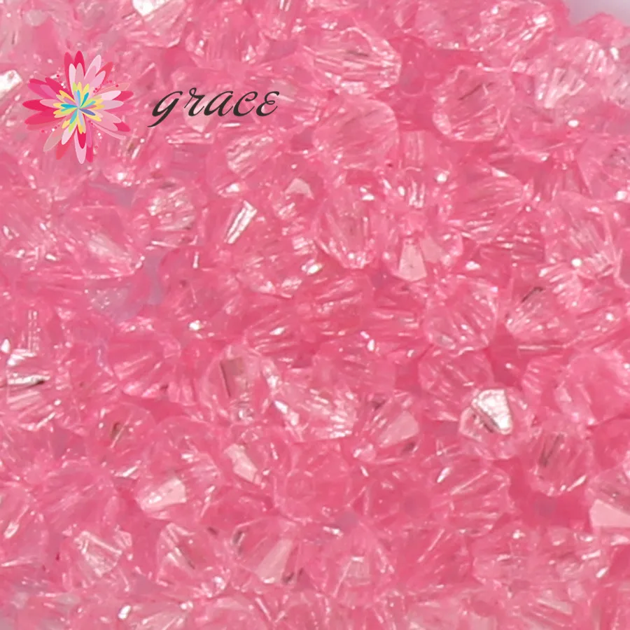 50g/lot 1800pcs 4mm Clear Transparent Acrylic Bicone Beads Colorful Spacer Loose Beads For Jewelry Making Needlework Supplies