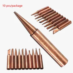 JZL 10pcs soldering iron tips sting High quality pure copper rework station 900M-T for 936 937 938 series welding iron head tips