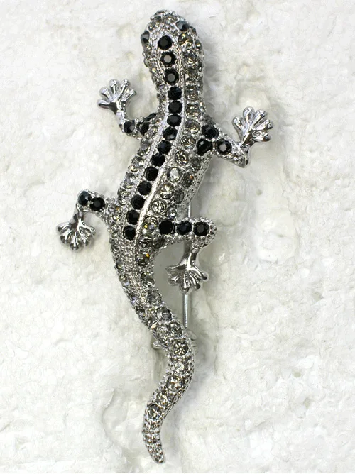 60 sztuk/partia mieszane kolory (może do notatek kolor) hurtownia mody broszka Rhinestone Gecko stanik Pin broszki C101100