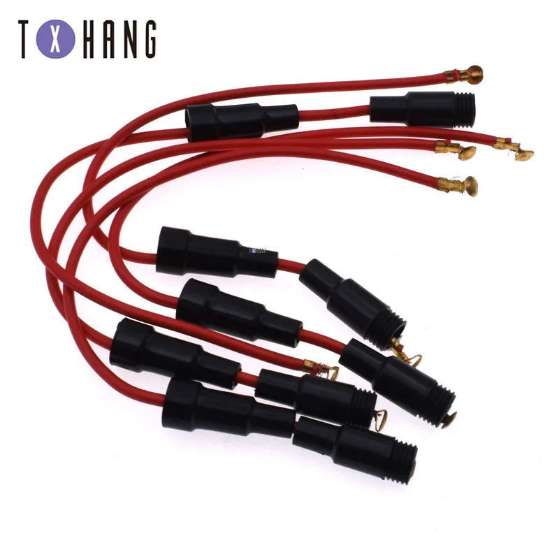 Novo quente novo 10 pçs preto vermelho plástico parafuso tipo 16 awg fio 5x20mm 13a inline fusível titular