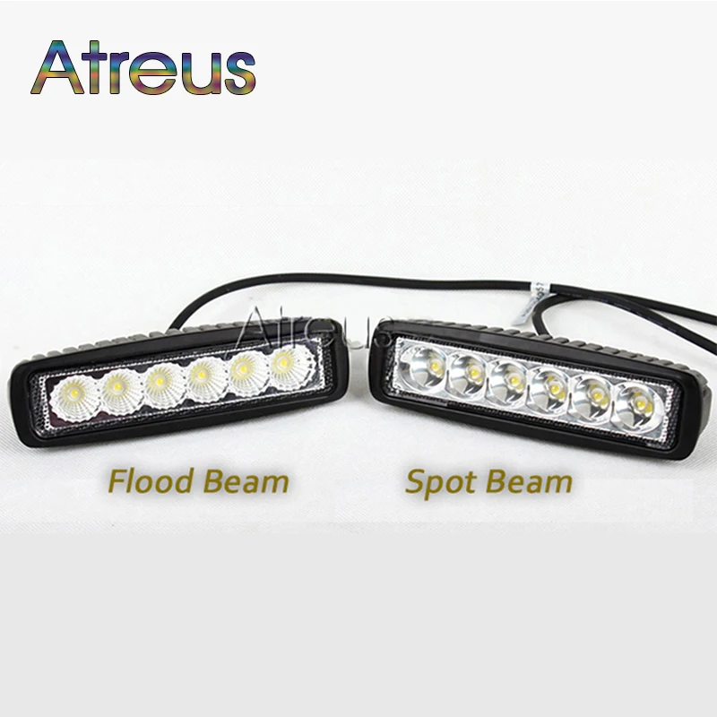 

Atreus 4pcs 6Inch 18W Car LED Work Light Bar 12V Spot for Motorcycle Offroad Boat Tractor Truck 4x4 SUV ATV Car Driving Fog lamp