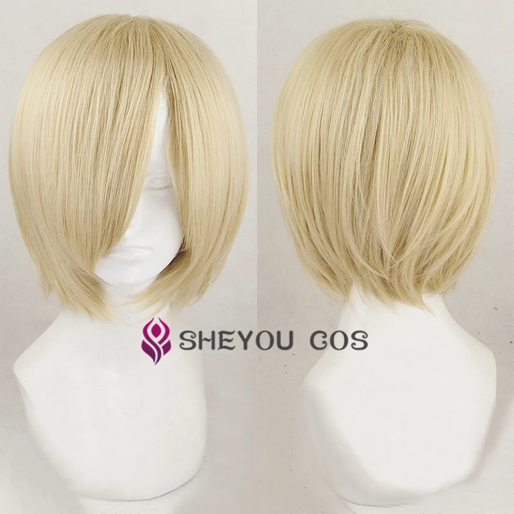 

High Quality Nanatsu no Taizai Elaine Short Light Blonde Heat Resistant Hair Cosplay Costume Wigs + Wig Cap