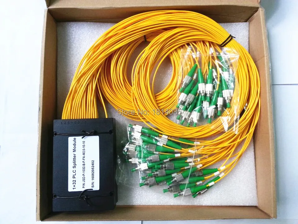 3.0mm PLC 1x32 ABS Box Module Type Splitter With FC/UPC Connector Fiber Optical PLC Splitter