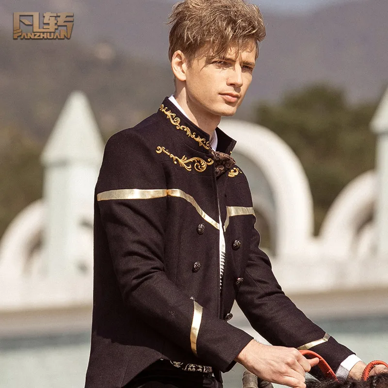 

FanZhuan free shipping New fashion casual men's male Big size mens geometric embroidery 14016 suit groom's wedding blazer coat