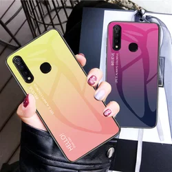 For VIVO Z5X Case Fashion Hard Tempered Glass Luxury Gradient Protective Back Cover case For vivo z5x Z5 X vivoz5x phone shell