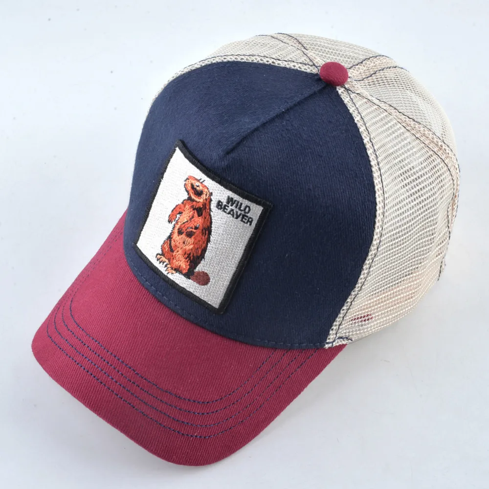 Unisex Snapback Hats For Men New Animal Beaver Embroidery Baseball Caps Streetwear Bones Women\'s Outdoor Breathable Visor Hat